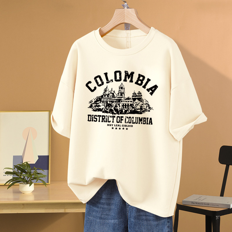 เสื้อคู่รักชายหญิง oversize เสื้อผ้าแฟชั่นวัยรุ่น แขนสั้นสตรีทดลาย สไตล์เกาหลีน่ารัก ฮิปฮอป cotton 100