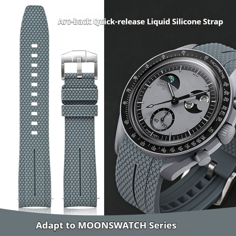 ใหม่สายยางซิลิโคนสําหรับ พระจันทร์ 20 มม.ผู้ชายผู้หญิงโค้ง จบ ด่วน ปล่อย สานสายนาฬิกาสร้อยข้อมือสําหรับ ซีมาสเตอร์ 300