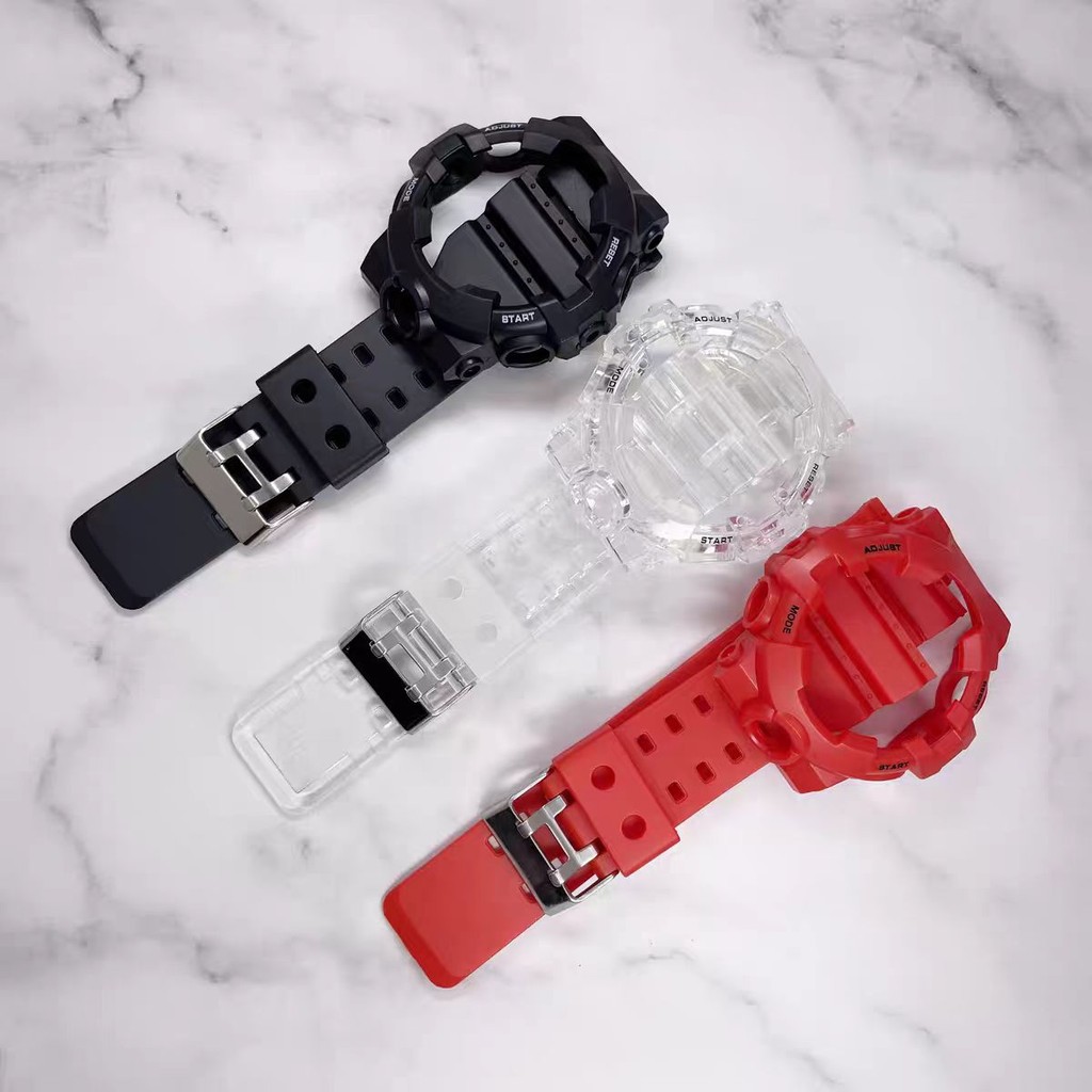 เรซิ่นนาฬิกาสําหรับ Casio G-shock GA700 GA710 GA735 สร้อยข้อมือซิลิโคนยางนาฬิกา Starp Bezel กรอบกีฬากันน้ําสีดําเข็มขัดข้อมือเครื่องมือสกรู