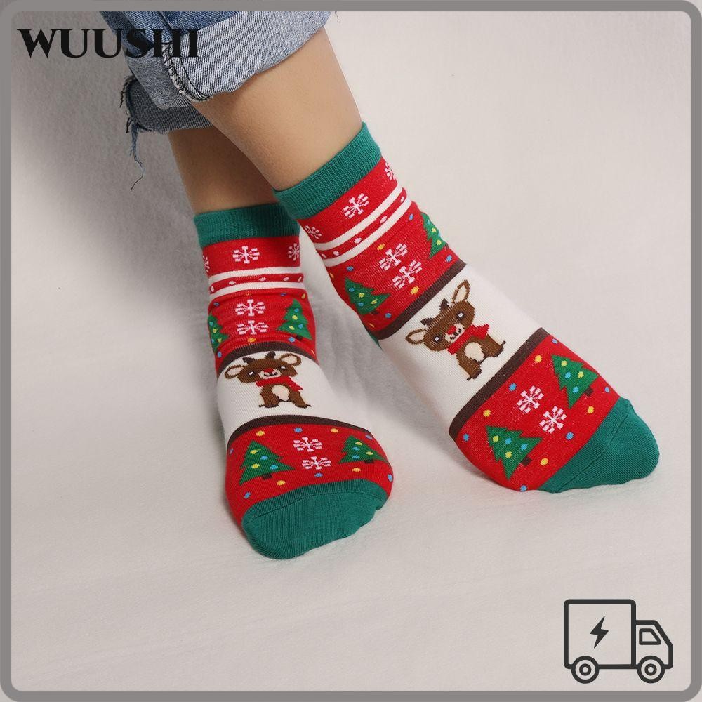 Wushi ถุงเท้าคริสต์มาส Hot Soft Xmas ของขวัญฤดูหนาว Warm