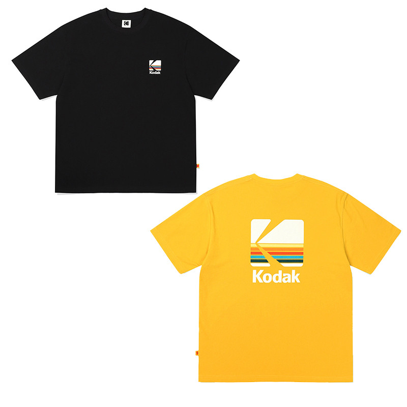 Kodak เสื้อยืดแขนสั้นคู่คอกลมผ้าฝ้าย 100% Street Wear