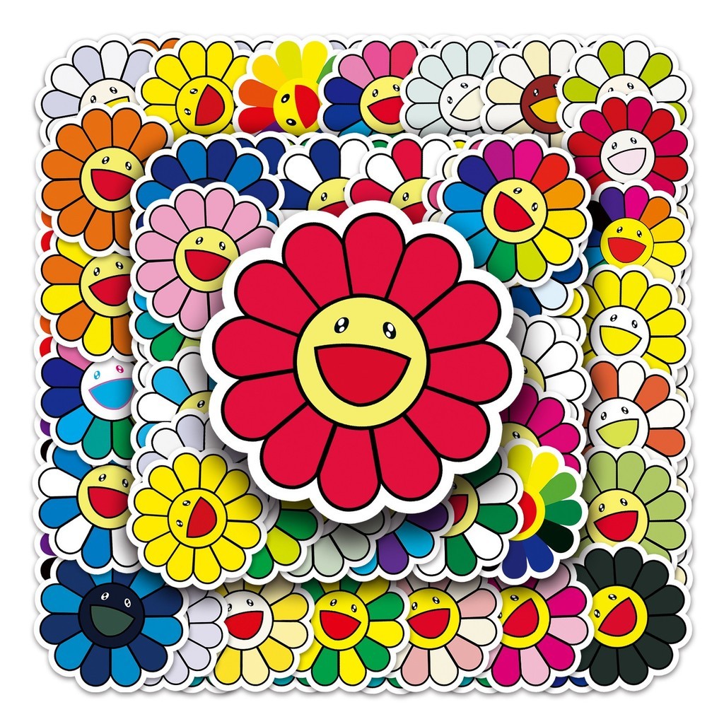 สติ๊กเกอร์ดอกทานตะวันน่ารัก 50ชิ้น ตกแต่งสมุดบันทึก สไตล์ญี่ปุ่น  50pcs Sunflower Stickers