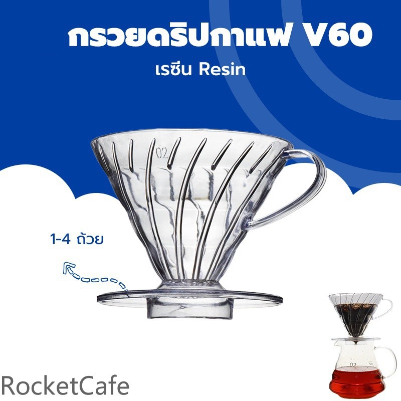 V60 Plastic Dripper สินค้าแท้ญี่ปุ่น 1-4 ถ้วย V60 Plastic Dripper