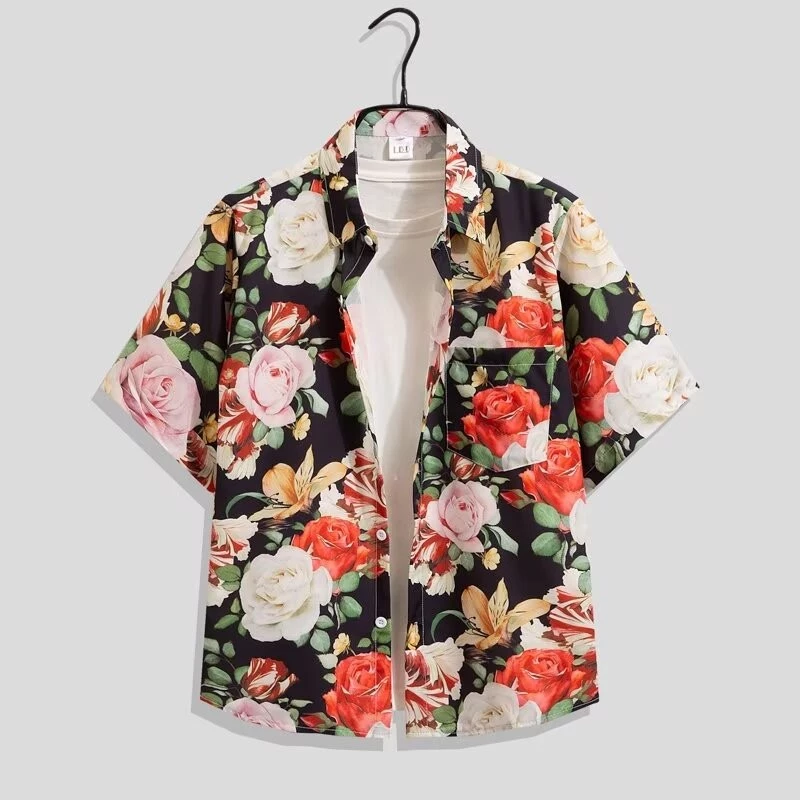 เสื้อสงกรานต์ผู้หญิง แขนสั้น ลายดอกไม้ย้อนยุค thumbnail 8