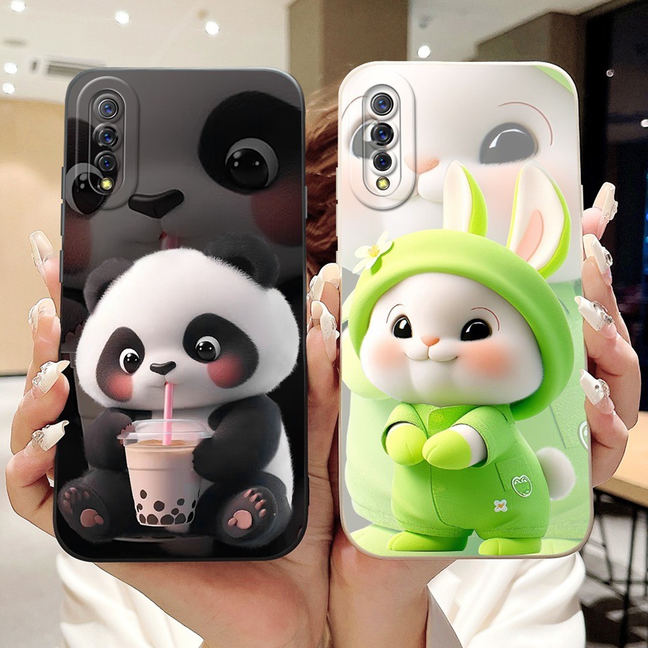 ปลอกสําหรับ Vivo S1 Global 1907 กรณีน่ารัก Panda กระต่ายการ์ตูนกันกระแทกนุ่มสําหรับ Vivo V17 Neo Y7s