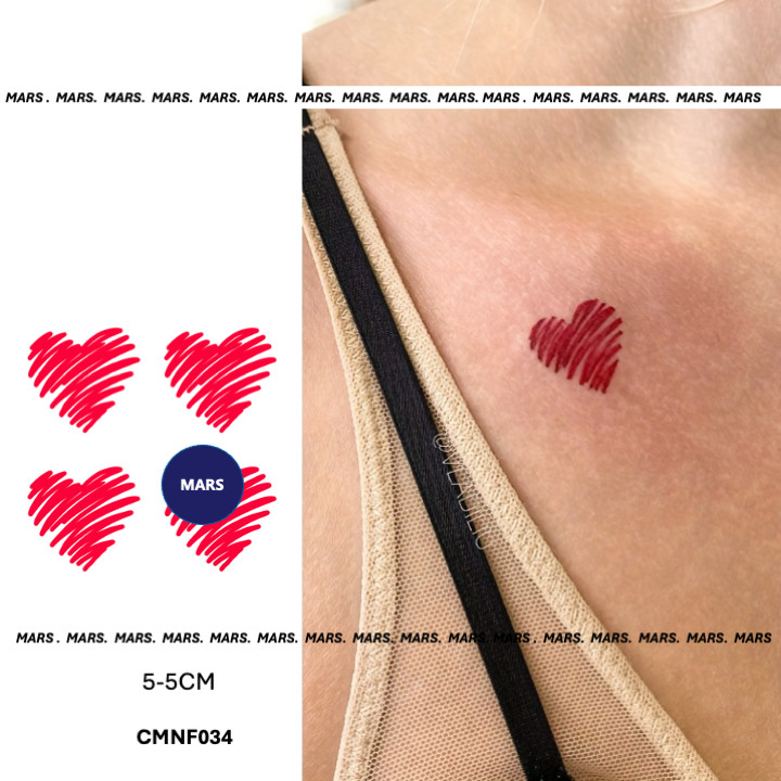 Mars Tattoo สติ๊กเกอร์รอยสักชั่วคราว ติดทนนาน แบบหัวใจสาย.reddit CMNF034
