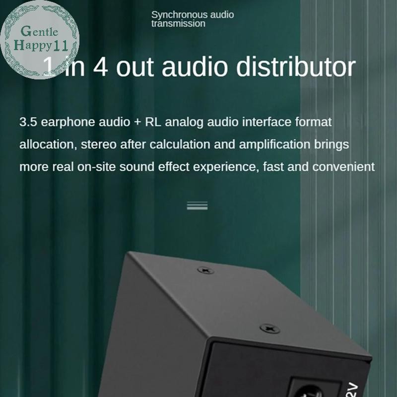 Gentlehappy RCA Aux Audio Switcher 4 in 1 Out เสียงสเตอริโอ 4X1 3.5 มม.Aux L/R RCA Audio Switch Box Analog Audio Selector, B TH