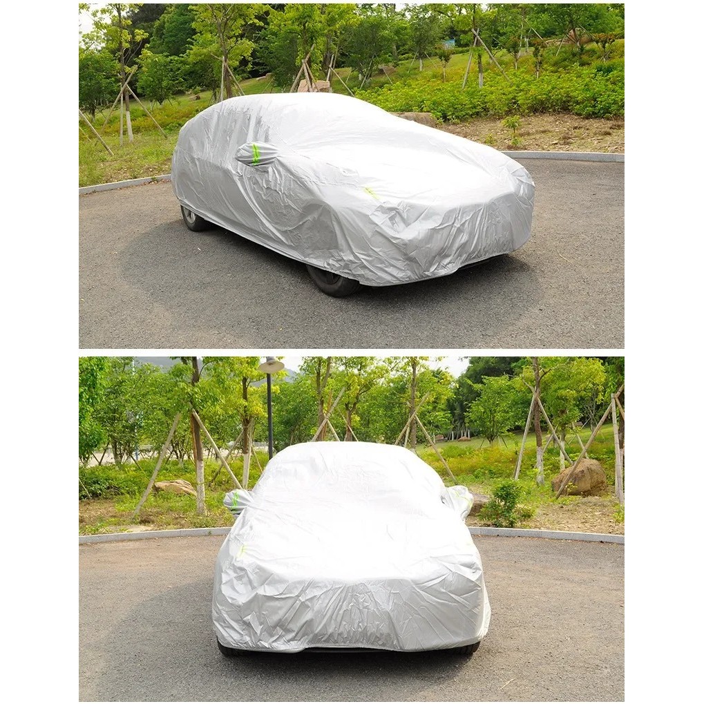 ผ้าคลุมรถเก๋ง พร้อมกระเป๋าเก็บของ ผ้าคลุมรถกันฝุ่นสำหรับคลุมรถกันยูวีกันฝนกันน้ำ100%รถทุกรุ่นมีแถบสะท้อนแสงส่งได้ทั่วไทย - รูปที่ 5