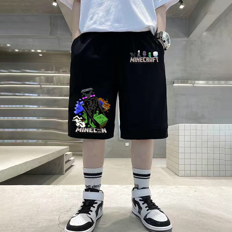ชุดกางเกงขาสั้นสำหรับเด็ก Minecraft กางเกงขาสั้นบางสำหรับเด็กชาย กางเกงขาสั้นห้าจุดสำหรับเด็กชาย - รูปที่ 5
