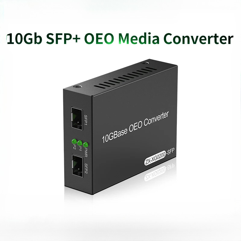 10Gb SFP+ OEO SFP to Media Converter Dual 10G SFP + ช่อง 100M/1G/2.5G/10GBase-T Fibre Media Converte