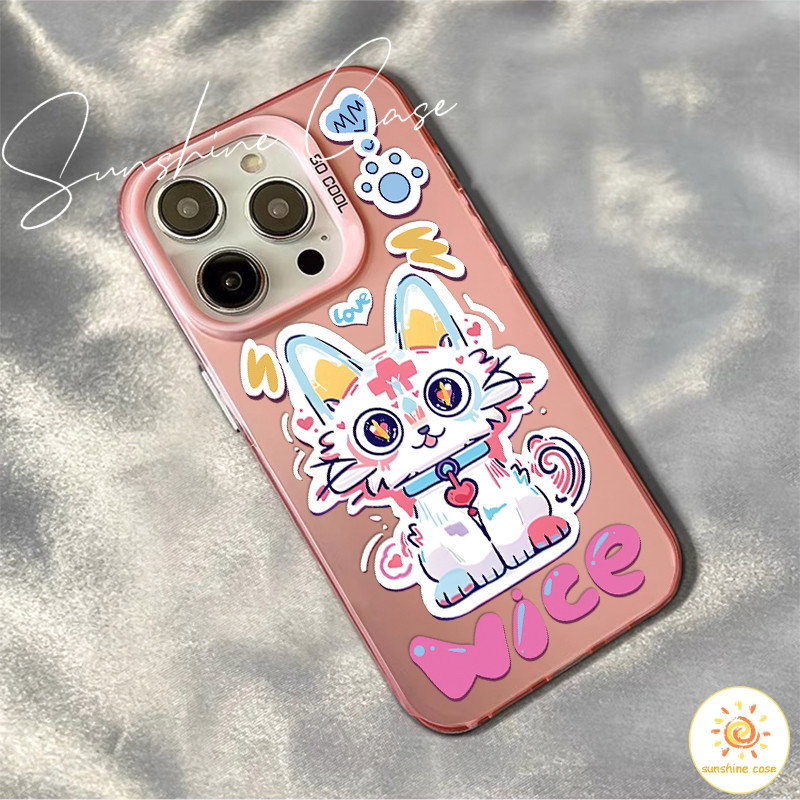COD เคสไอโฟน15 ลายการ์ตูนลูกสุนัขสีสันสดใส เคสใช้ได้กับ IPhone 13 12 7Plus 14 15 11 Pro MAX XR XS XSMAX SE2020 กันกระแทก