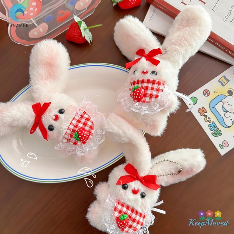 Keepmoved 1PC กระต่ายน่ารัก Squeak พวงกุญแจการ์ตูน Kawaii ตุ๊กตาตุ๊กตาของเล่นจี้ Key แหวนประณีตกระเป๋าเป้สะพายหลังอุปกรณ์ตกแต่งของขวัญใหม่