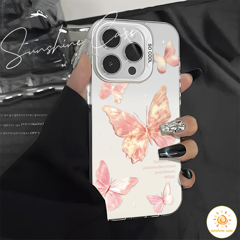ส่งจากไทย เคสซัมซุง ลายผีเสื้อสีชมพู สวยงาม เคสสำหรับ รูปที่ 4