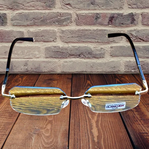 Nomanov Luxury Rimless Men Blue Tinted Reading Glasses เลนส์กรองแสงสีฟ้า กําลังขยาย +1.0 ถึง +4.0