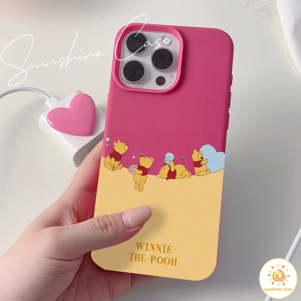 พร้อมส่ง เคสไอโฟน14 ลายหมีเหลือง น่ารัก เคสFor IPhone11 12 13 14 15 16 Pro PROMAX 7/8PLUS X/XR/XSXSMAX กันน้ำกันฝุ่น