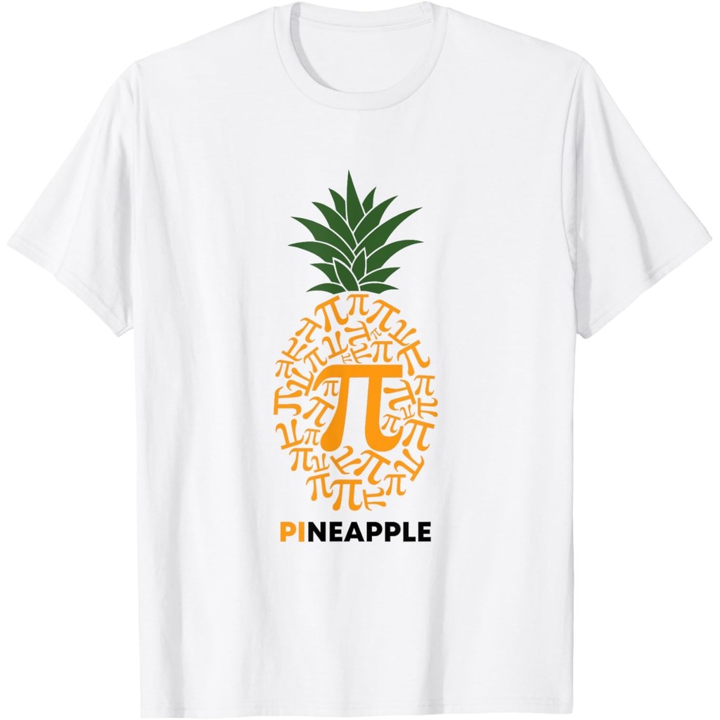 Pi Day Pineapple ครูคณิตศาสตร์ตลก 3.14 Symbol Dad Joke Pun เสื้อยืด