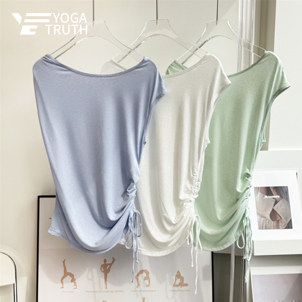 YOGATRUTHSports Top Cool Feeling High Elasticity Drawstring Sleeve Vest โยคะออกกําลังกาย