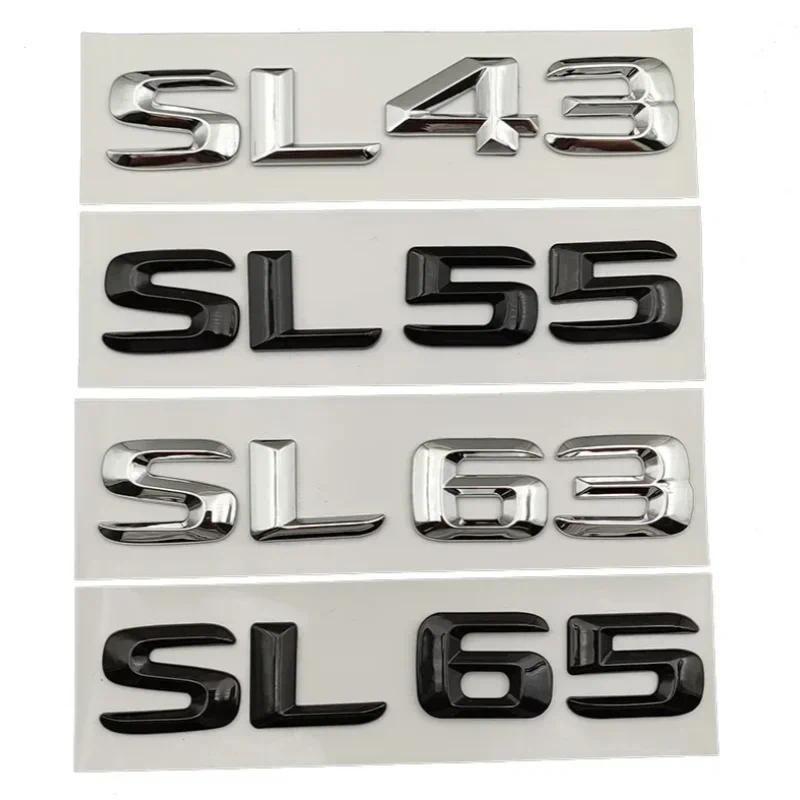 3D ABS Chrome ตัวอักษรรถด้านหลัง Badge SL43 SL55 SL63 SL65 โลโก้สัญลักษณ์สําหรับ Mercedes SL AMG R23