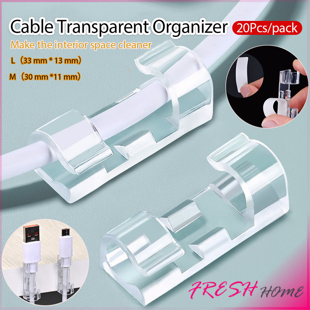 Fresh ที่เก็บสายเคเบิลข้อมูล 16ชิ้น/20ชิ้น Transparent clip
