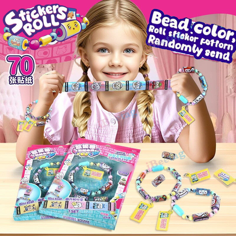 DIY STICKI Rolls Sticky Rolls Bands Handmade Beading Bracelet ของเล่น