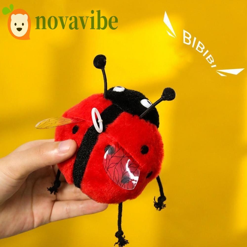 NOVAVIBE ของเล่นตุ๊กตาผึ้งเต่าทอง, ผึ้งเต่าทองทําให้เกิดเสียงเต่าทองผึ้งยัดไส้เด็กตุ๊กตา,แมลงที่มีสีสันตุ๊กตาการ์ตูนสัตว์ตุ๊กตาสัตว์ตุ๊กตาของเล่นของขวัญวัน