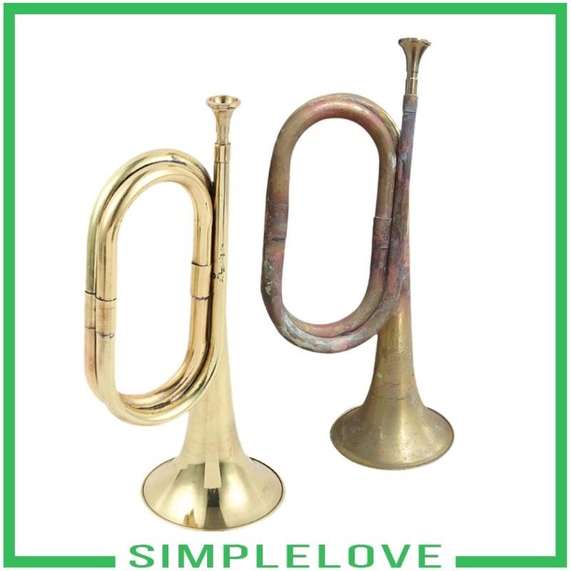 [เรียบง่าย] Cavalry ทรัมเป็ต Scout Bugle ทองเหลืองขนาดเล็ก Bugle ทรัมเป็ตทองเหลืองเต็มรูปแบบสําหรับว