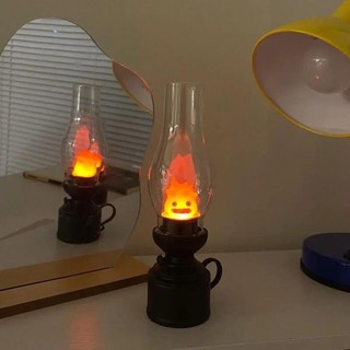 Calcifer Flameless Retro Decorative Candle Light Cartoon Anime Kerosene Lamp Bedroom Bedside Table Lamp 卡西法无焰小夜灯马灯