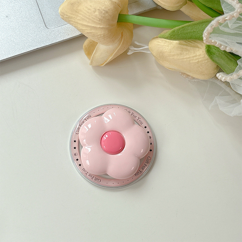 ธรรมดามาโคร 3ง ดอกไม้รอบสีแม่เหล็กที่วางโทรศัพท์สําหรับ ไอโฟน 16 15 14 13 12 มือโปร สูงสุด 14 บวกพับป๊อปแหวนจับยืดโต๊ะยืน พี6