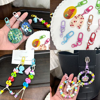 1 ชิ้นสีสี พวงกุญแจ ประตูหัวเข็มขัดกุ้งชุด DIY พวงกุญแจกระเป๋าเป้สะพายหลัง เบ็ด อุปกรณ์เสริม DIY แขวนเครื่องประดับเครื่องประดับเครื่องประดับ
