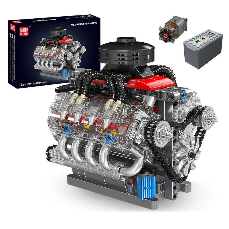 Technic Engine ของเล่น Motorized LSX454 V8 เครื่องยนต์ Building Block Assembly รถเครื่องยนต์อิฐชุดเด