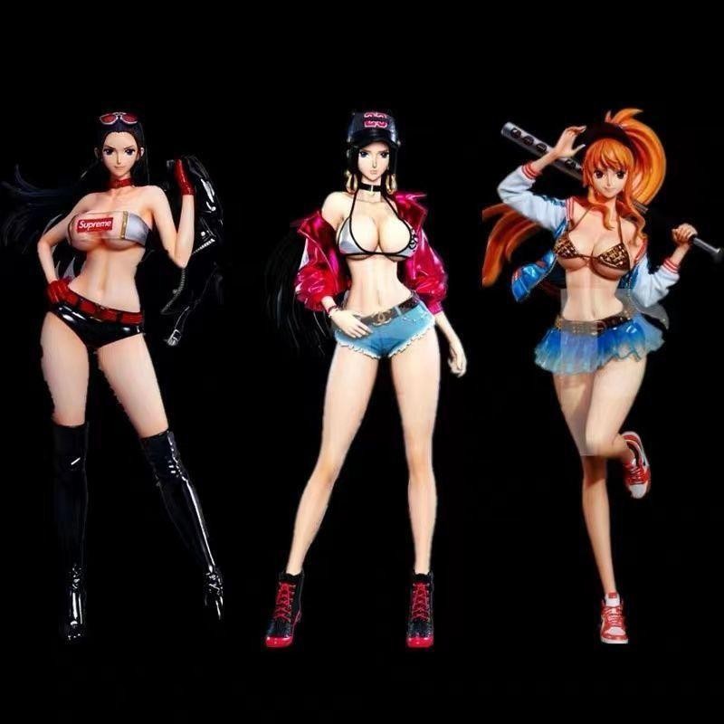 ONE PIECE Nami แฟชั่น Robin Hancock คอสเพลย์น่ารัก Action Figure ตุ๊กตาของขวัญเด็กตกแต่งรถเครื่องประดับของเล่นคอลเลกชันตกแต่งบ้านประติมากรรมตกแต่งเค้กMLML