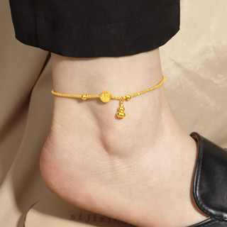 ร้อนขายใหม่สไตล์จีนโชคดีตัวละครมะระกําไลข้อเท้าหญิงเหล็กไทเท…