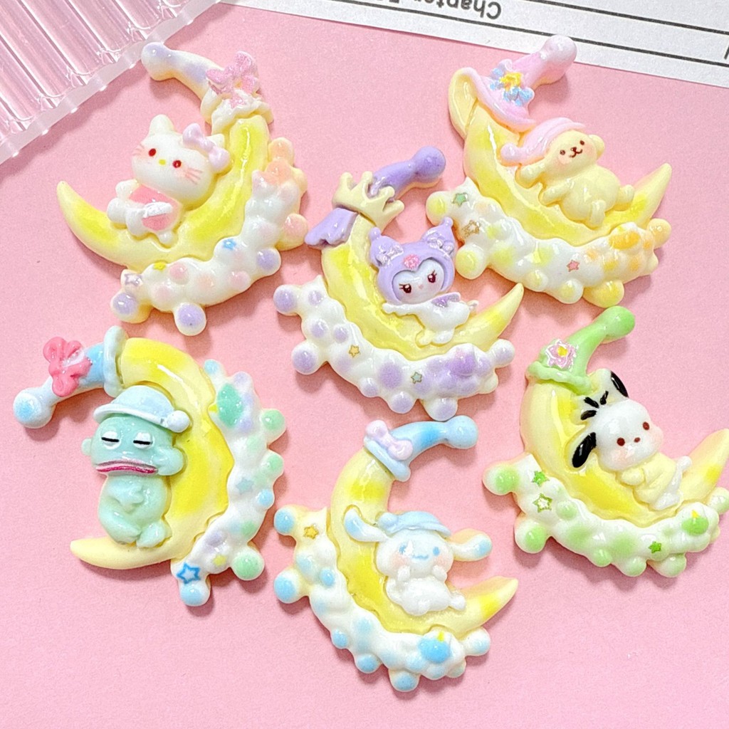 10 ชิ้น Sanrio Moon เสน่ห์เรซินขนาดเล็กสําหรับ DIY (5-10)