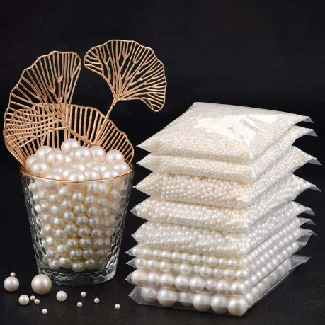 St.kunkka สีขาวงาช้างไม่มีรูพรุนสีขาว 3-14 มม.พลาสติกอะคริลิค ไข่มุกไม่มีรูพรุน abs ลูกปัดหลวมสําหรับเครื่องประดับ DIY