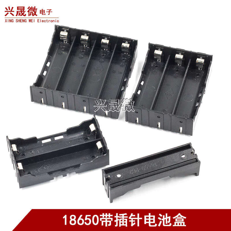 18650 กล่องแบตเตอรี่ 1 ส่วน 2 ส่วน 3/4 ส่วน Series Parallel Pins แบตเตอรี่ลิเธียม 3.7V Pin DIY