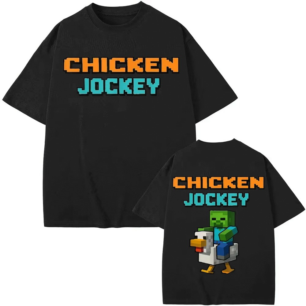 ตลกไก่ Jockey ฟาร์มเกม Meme เสื้อยืดผู้ชายผู้หญิงเสื้อผ้าแฟชั่นสบายๆอารมณ์ขันผ้าฝ้าย Streetwear