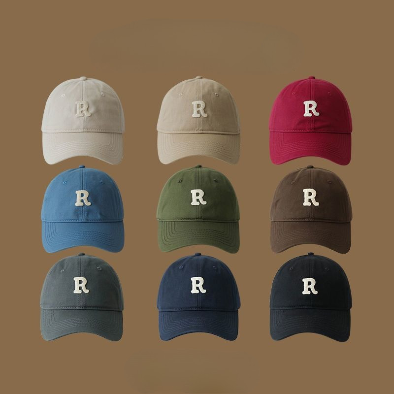 หมวกแก๊ป หมวกเบสบอล โลโก้ปักตัวอักษร R baseball cap หมวกเท่ๆ