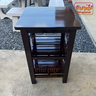 ฮักงานไม้ โต๊ะข้างเตียงไม้สัก ขนาด 50*50 สูง 80 ซม. สี โอ๊คม…