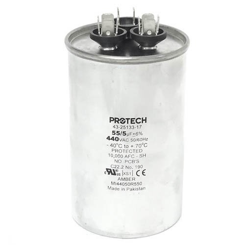 43-25133-17 -Rheem OEM รอบเปลี่ยน Dual Run Capacitor 55 + 5 UF/MFD 440 โวลต์ XXQQ