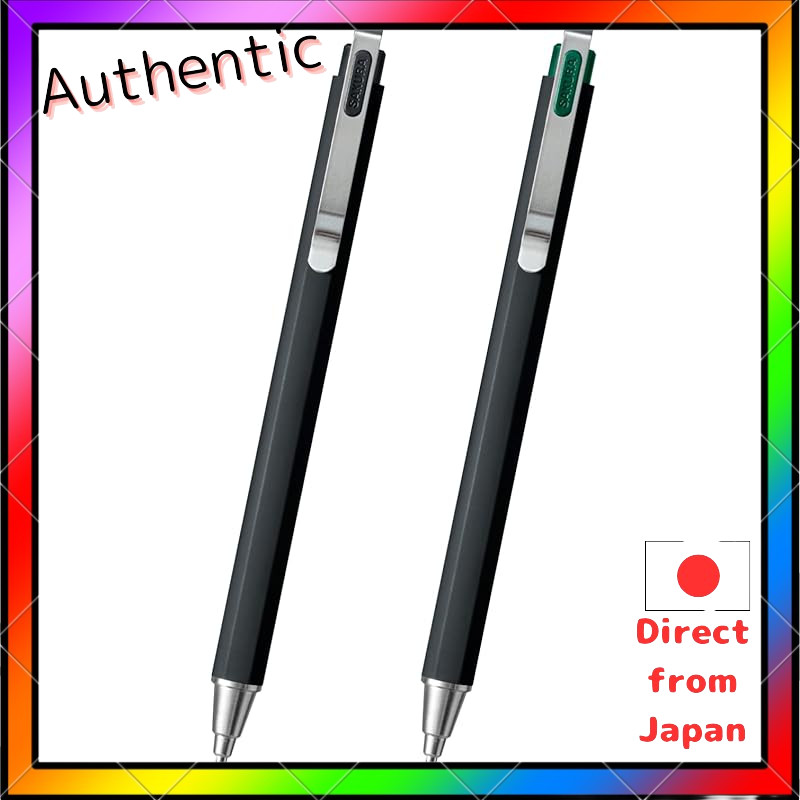 Sakura Crepas Gel Ink Ballpoint Pen Ball Sign iD Plus 2-color Set 0.5mm Pure Black Forest Black GBR3