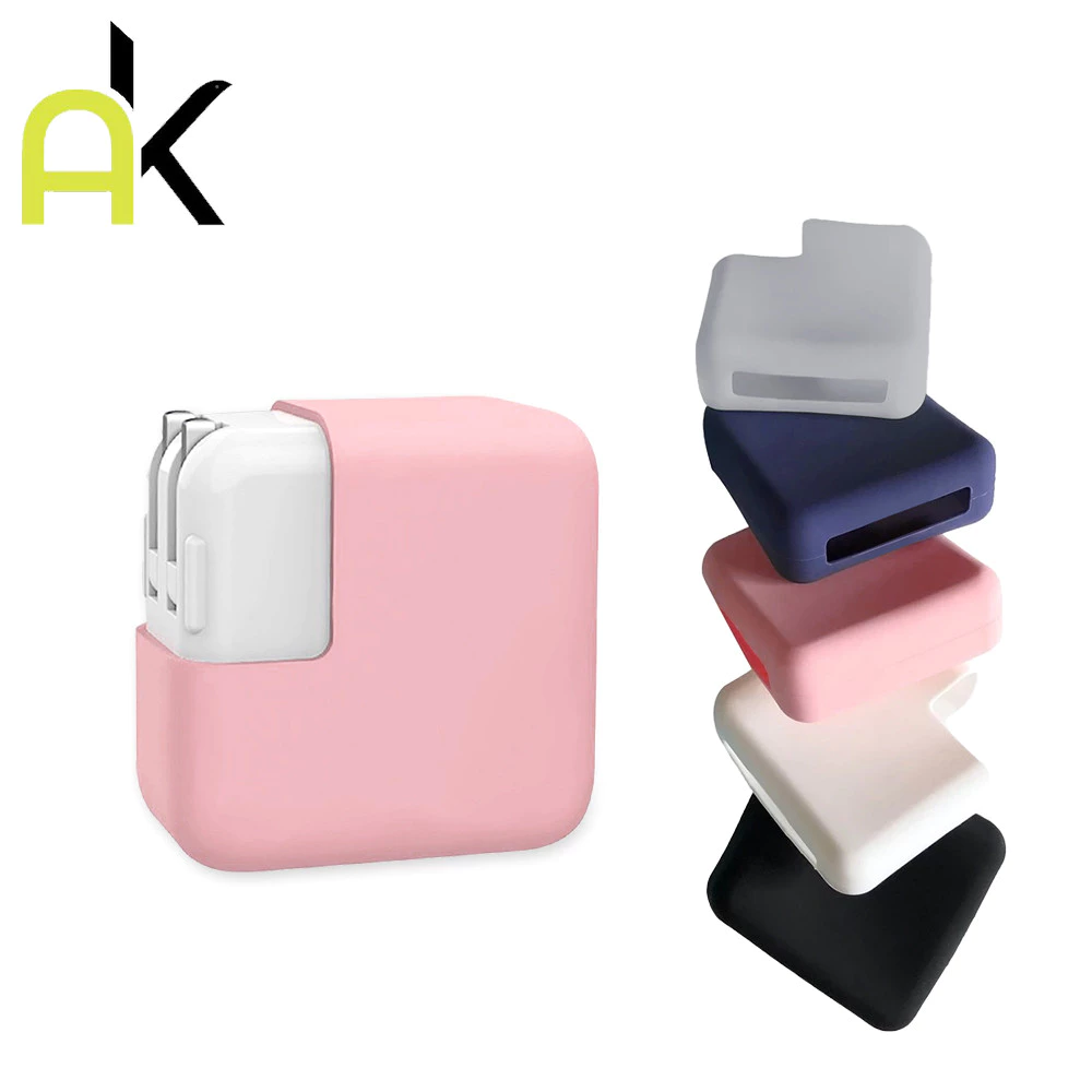 AK เคสอะแดปเตอร์ไฟซิลิโคนสีสันสดใส พกพาสะดวก ป้องกันการตกกระแทก 35W-97W เคสชาร์จกันฝุ่นสำหรับ MacBook