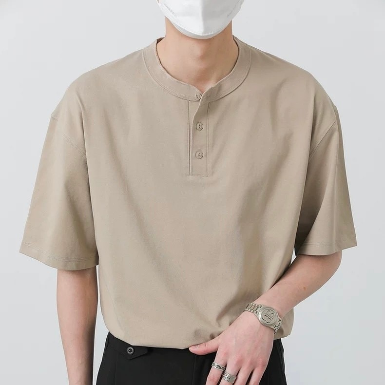 BECoolMan-เสื้อยืดผู้ชายแบบบางสำหรับฤดูร้อน  เสื้อโปโลทรงหลวม  ระบายอากาศได้ดี  ยอดนิยม  ผ้าฝ้ายแท้  ลมอ่อน  กีฬา
