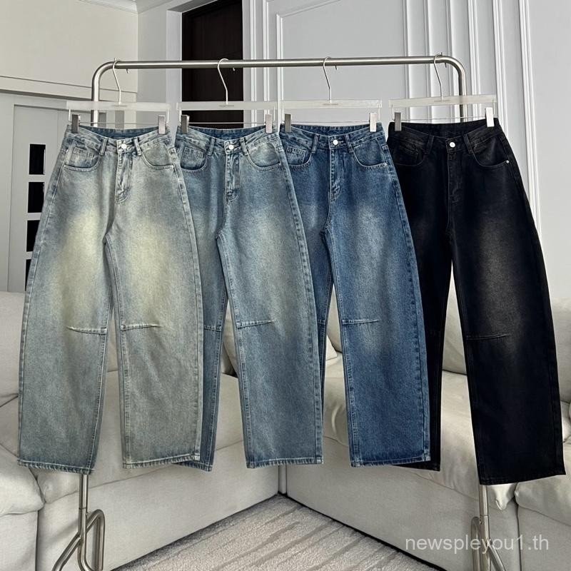 PTJ30303 Kris Barrel Slim กางเกงยีนส์ขากระบอกทรง Barrel ปัก PROMTHONG