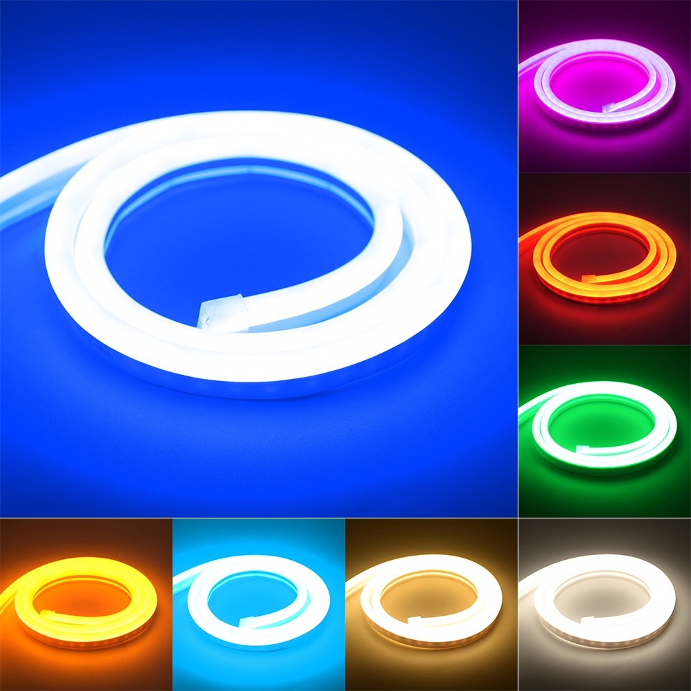 1M 5M 12V DC LED Neon Strip ไฟ, IP67 กันน้ํายืดหยุ่นกลางแจ้งนีออนโคมไฟ, Cuttable DIY เชือกนีออนสําหรับสวนคริสต์มาสบ้าน Commercial ในร่มตกแต่ง