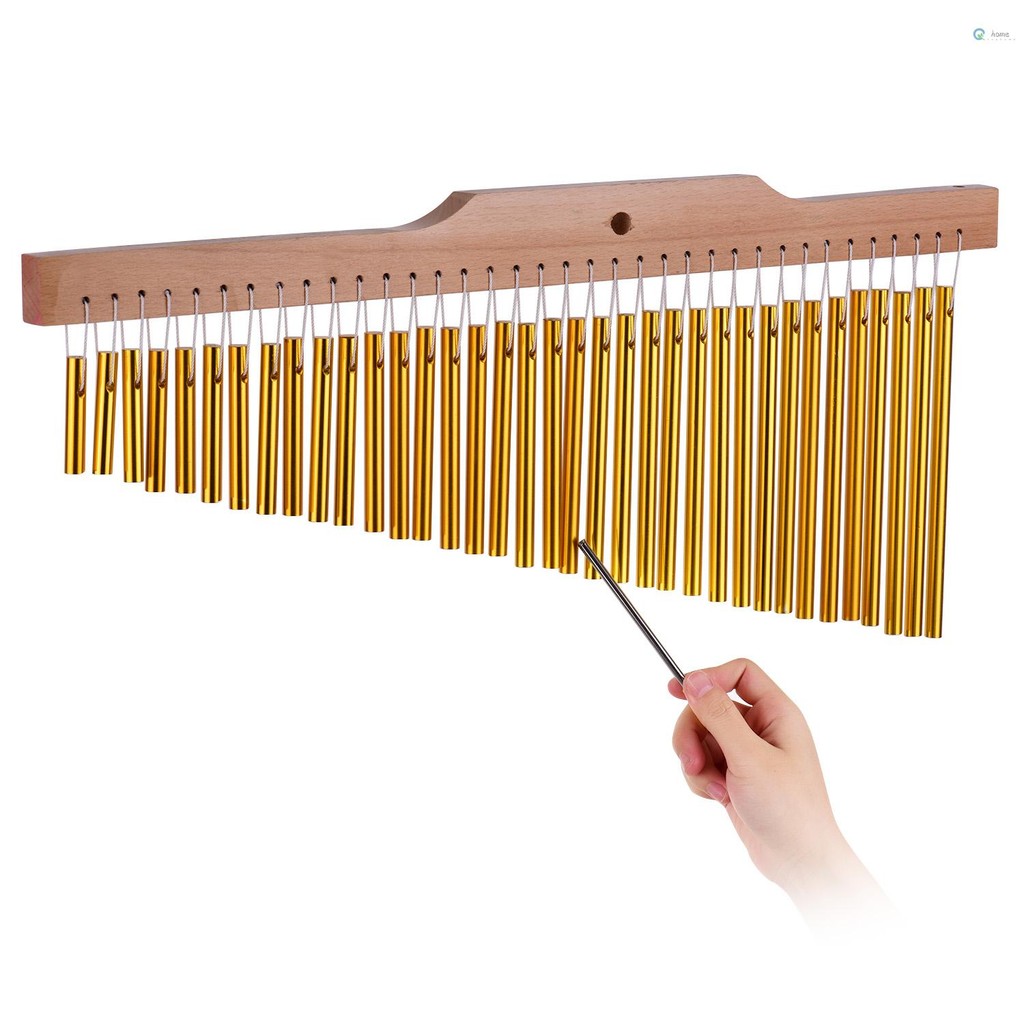 36 Bar Chimes Gold Aluminium Alloy Wooden Bar