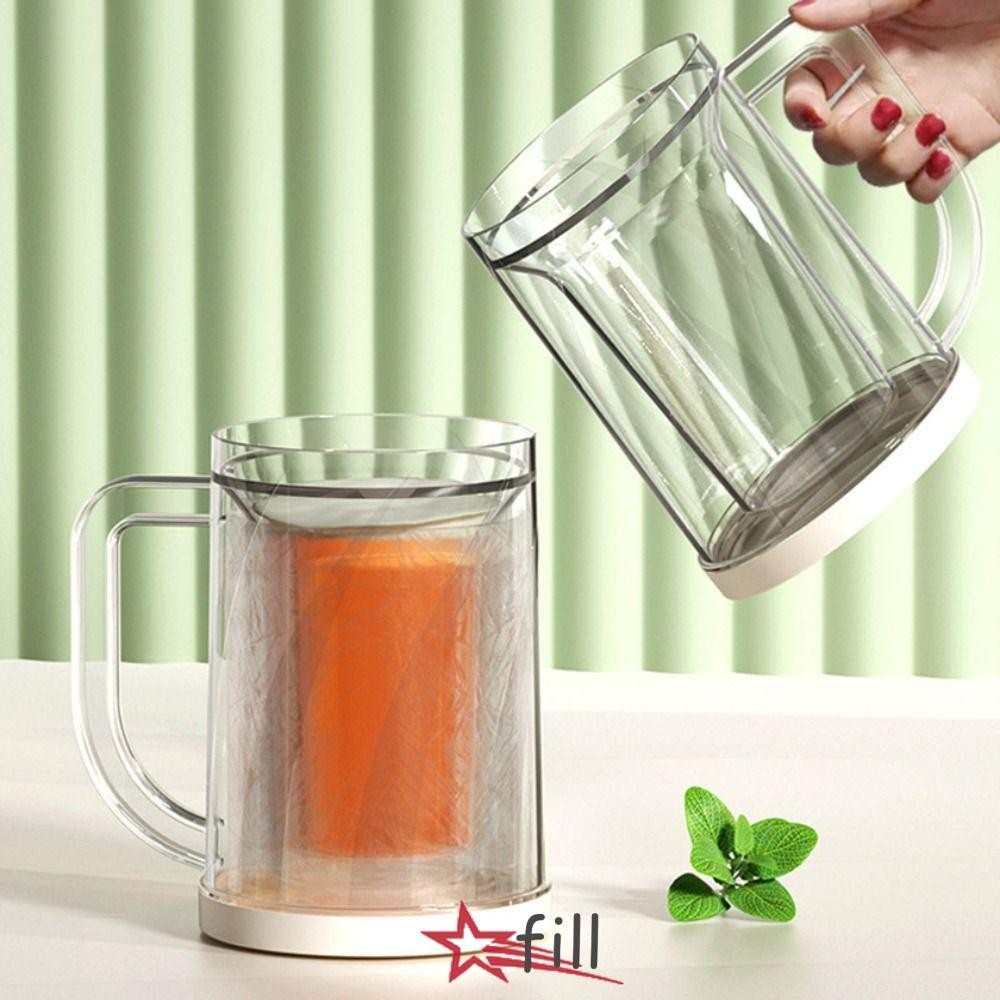 Fill Liquid ตู้เย็นถ้วยแช่แข็ง,พร้อมที่จับฤดูร้อนน้ําแข็งเย็นแก้วเบียร์,หนา 20oz สองชั้นตู้แช่แข็งแก้วเบียร์