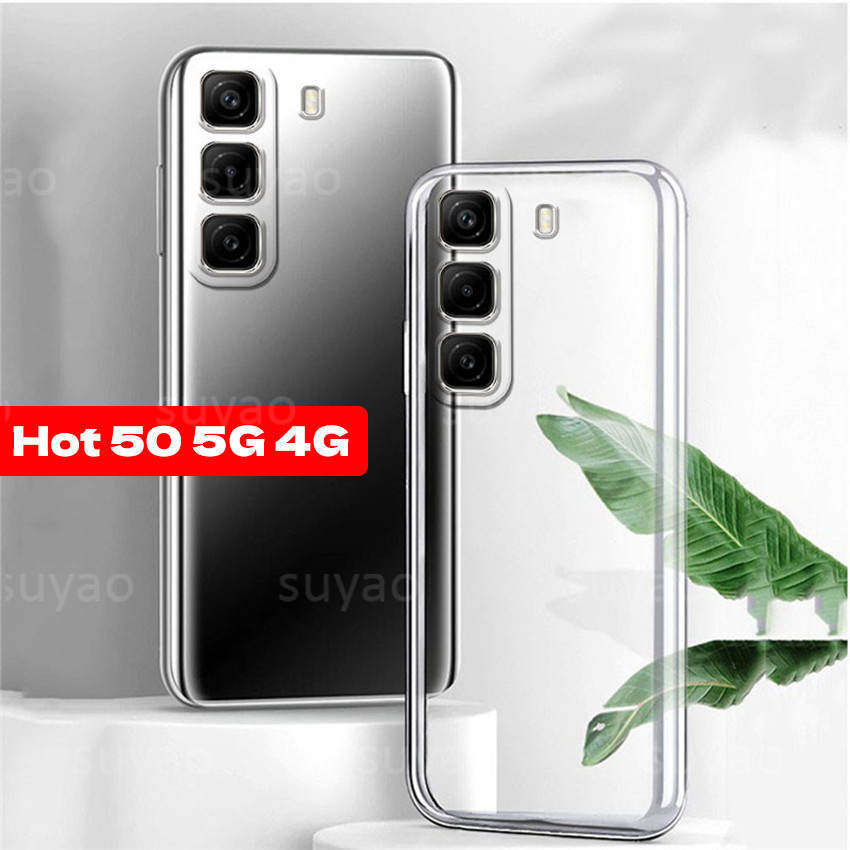 สําหรับ infinix Hot 50 50i Pro Plus Pro+ 2024 เคสโทรศัพท์ TPU Clear Anti-Fall Hot50 Hot50i Hot50Pro + ปกป้อง Slim ปลอกโปร่งใสกันกระแทกเคสใสเรียบง่ายปกหลัง