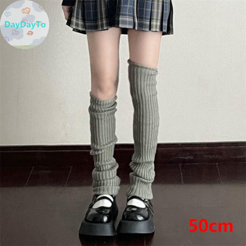 Daydayto Y2K ผู้หญิงขาอุ่นญี่ปุ่น Lolita ถุงเท้ายาวขนสัตว์ถักเท้าแขนอุ่นฤดูใบไม้ร่วงฤดูหนาวโครเชต์ Heap ถุงเท้า Boot Cuffs TH - รูปที่ 4