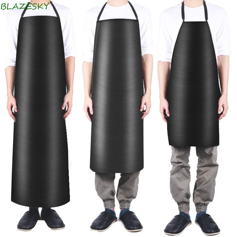 Blazesky ผ้ากันเปื้อนกันน้ําหนังยาว PVC Butcher ทําอาหารป้องกันการเปรอะเปื้อน