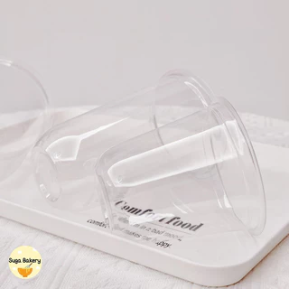 SUGA พร้อมส่ง ถ้วยโยเกิร์ตแยกชั้น พลาสติกใส พร้อมถาดแยกท็อปปิ้ง 50 ใบ/แพ็ค ใส่โยเกิร์ต มูสเค้ก ฝาโดม ฝาเรียบ COD SUR291